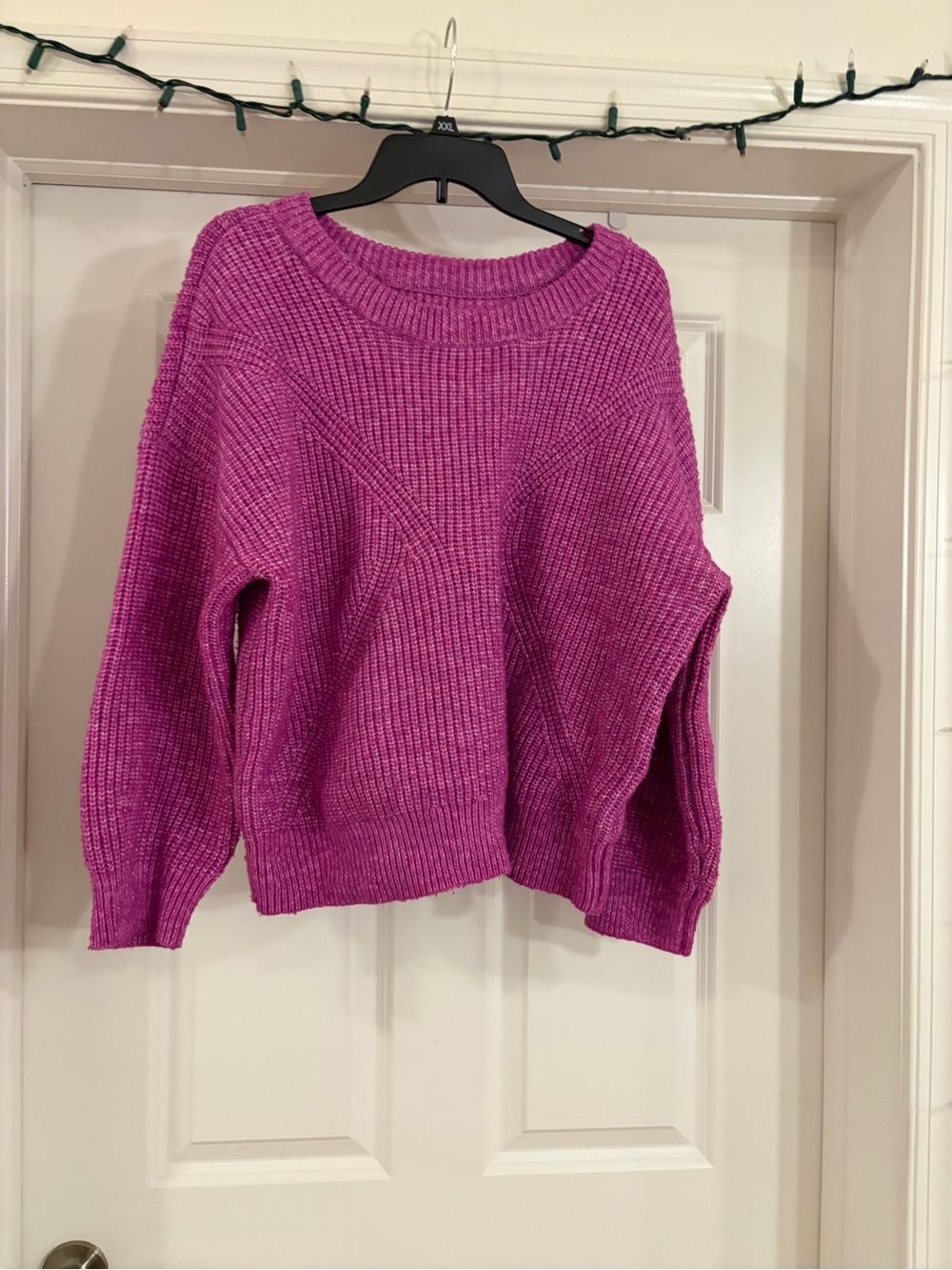 Women's Cozy Ribbed Crewneck Sweater - Fuchsia